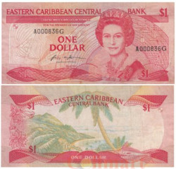 Бона. Восточно-карибские государства 1 доллар 1985-1988 год. Гренада. (VF)