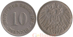 Германская империя. 10 пфеннигов 1915 год. (D)